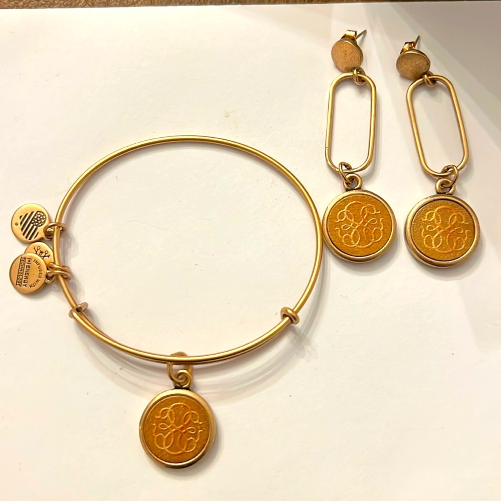 Alex and Ani Path of Life Earrings/Bracelet set